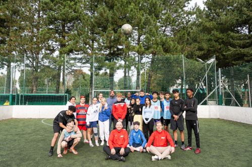 Gruppenbild Vormodul Sport - Fußballtraining © wienwork/Luiza Puiu Gruppenbild Vormodul Sport - Fußballtraining © wienwork/Luiza Puiu